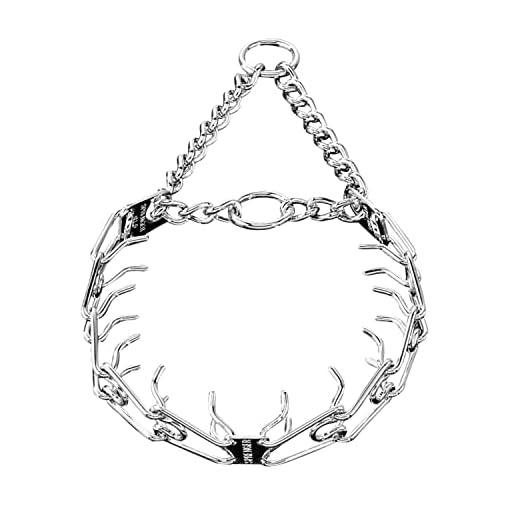 Herm Sprenger Chrome Plated Prong Dog Collar Ultra-Plus Pet Pinch Collar with Two O-Rings No-Pull Collar for Dogs Anti Pull Training Collar Made in Germany (16in x 2.25mm (Neck Size up to 13in))