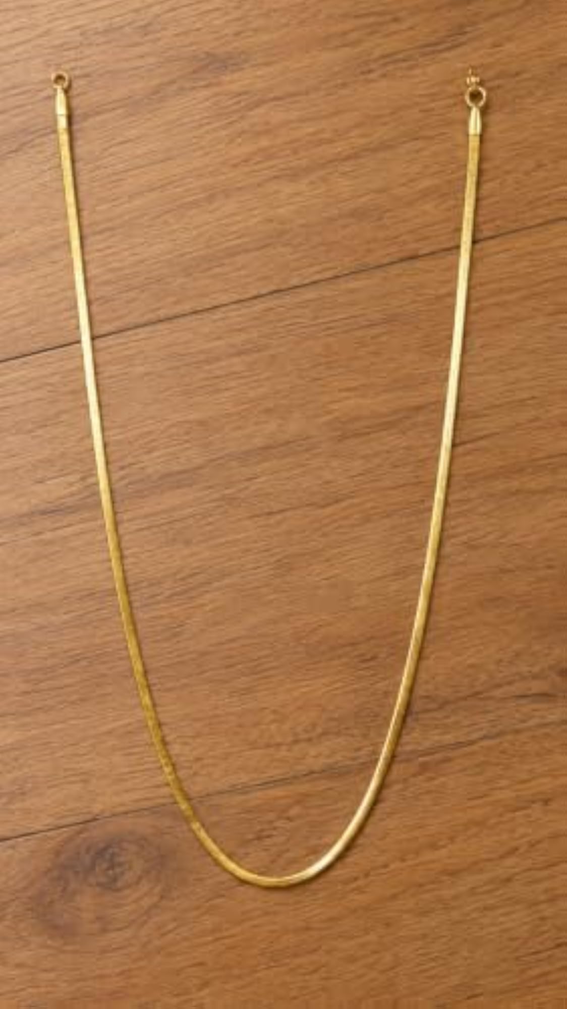 Gold Plated Flat Thin Snake Link Chain Necklace for Women