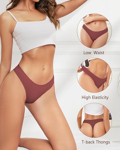 Womens Breathable Seamless Thong Panties No Show thongs Workout Thongs Women Comfortable Thong Underwear Sexy 6 Pack2