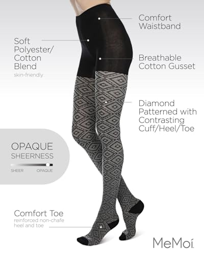 Image of MeMoi Diamond Cut Cotton Blend Sweater Tights