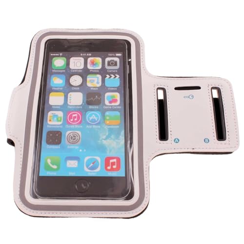 Running Armband Sports White Compatible with Motorola Moto G Stylus 5G (2025), Gym Workout Case Cover Band Arm Strap