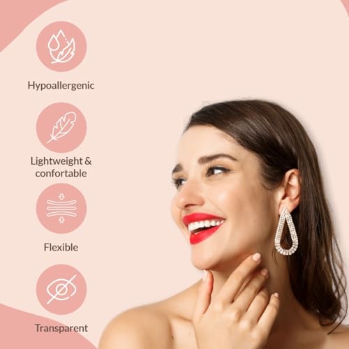 Image of Pristar 30 Count Earlobe Support Patches for Women - Ear Lobe Support for Earrings, Prevent Sagging & Drooping, Comfortable Backs for Heavy Earrings