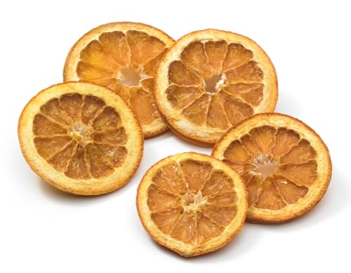 Alucra getrocknete Orangenscheiben essbar 200g - Wiederverschließbare Verpackung ungezuckert ungeschwefelt Orangenscheiben Getrocknet Deko und für Cocktail