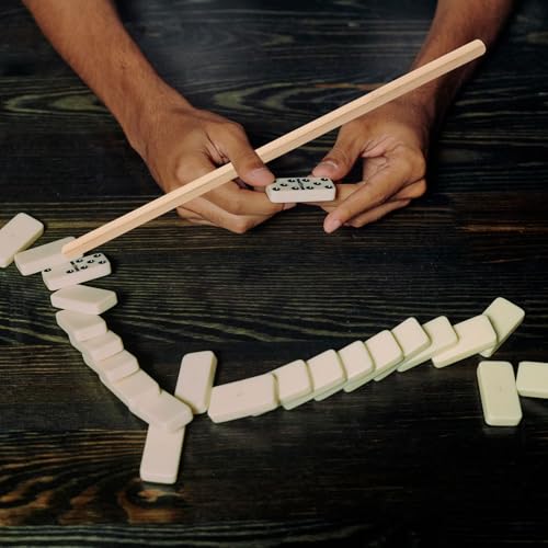 4 piezas de empujadores de fichas de Mahjong de madera 42 cm miniatura 6