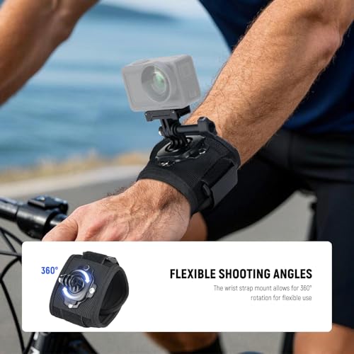 NEEWER Accessory Set Compatible with GoPro Hero Insta360 DJI AKASO Action Camera, Quick Change Head Strap Head Strap Holder, Chest Strap, Backpack Hat Clip Holder & 360° Wrist Strap for GP-75 - image 5
