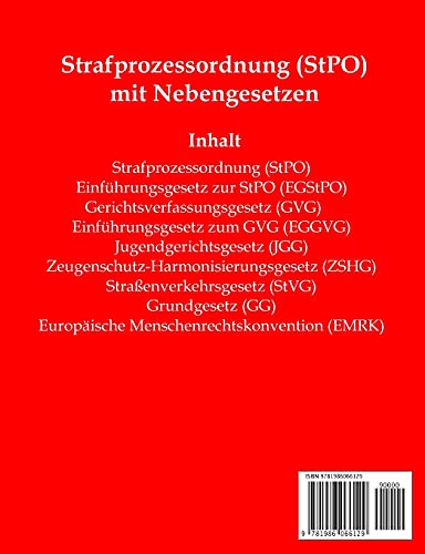 StPO, Strafprozessordnung, Aktuelle Gesetze: Strafprozessordnung mit Nebengesetzen
