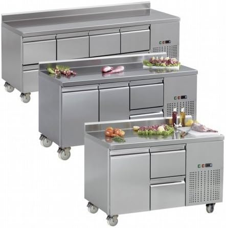 Mercatus L2 Range Counters, Saladettes and Pizza Prep Chilled Storage with SS 5 Door 850(H) x2625(W) x700(D) 516 Litre 1 per Door Shelves -2 Year Parts Warranty Included