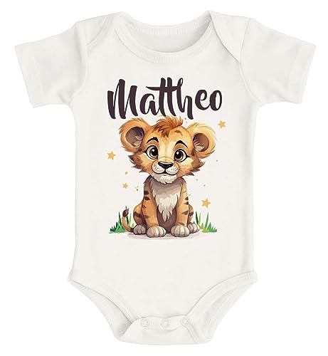 SpecialMe® Baby Body mit Namen personalisierbar kleiner Löwe Tiermotiv...