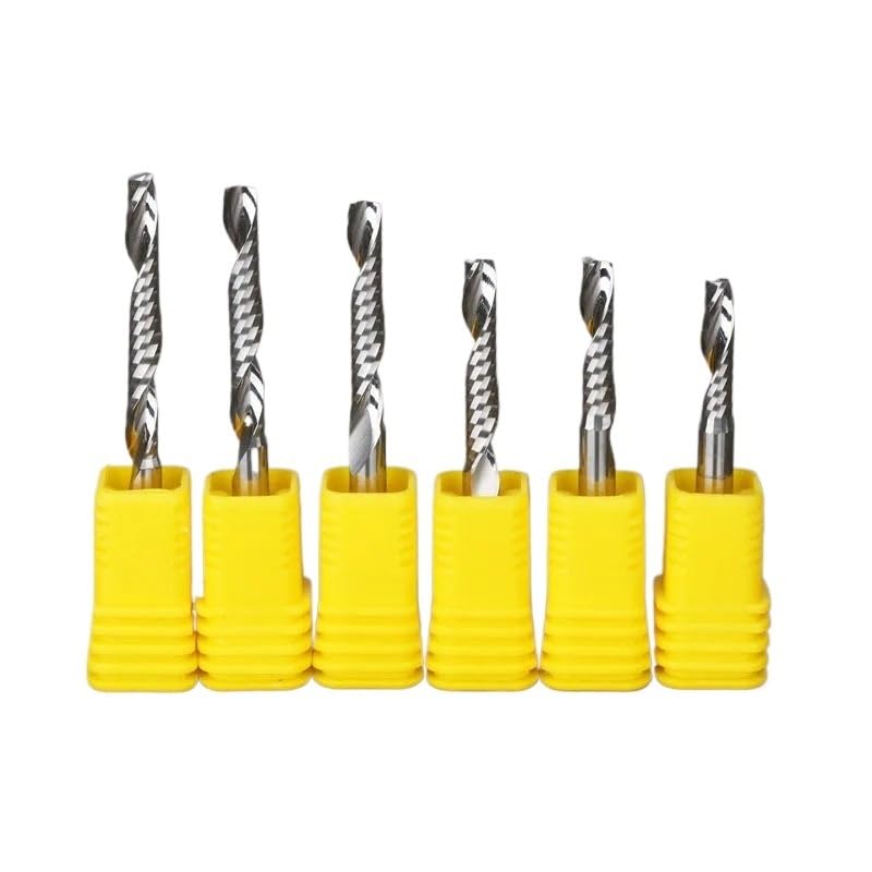 10pcs 4mm 5mm 6mm 1/8" Shank Carbide CNC Router Bits One Single Flute End Mill Tools Milling Cutter CEL 3-52mm(5x42)