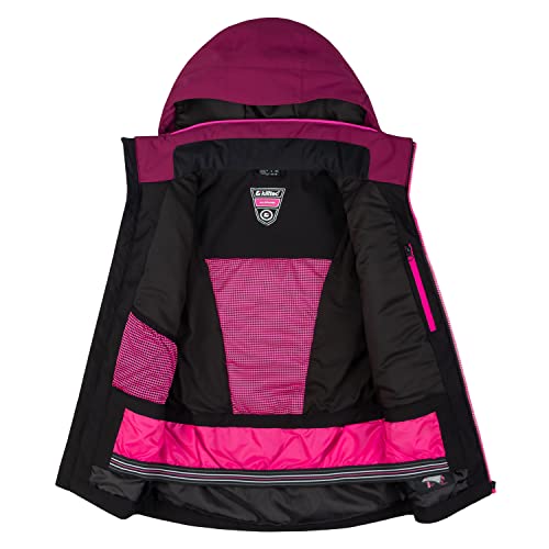 Foto von Killtec Mädchen Skianzug Größe 140 wasserdicht 10.000 mm Wassersäule - Skijacke Pink Schwarz, Skihose Pink