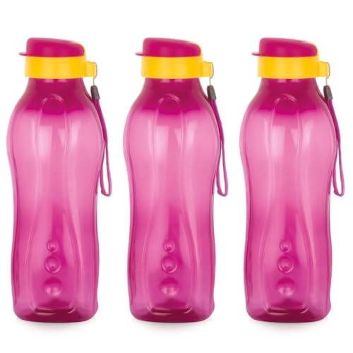 Image of ATTRO Prime Drinkware Plastic Water Bottle,Leak-Proof-Set of 3-Dark Pink-1.5L