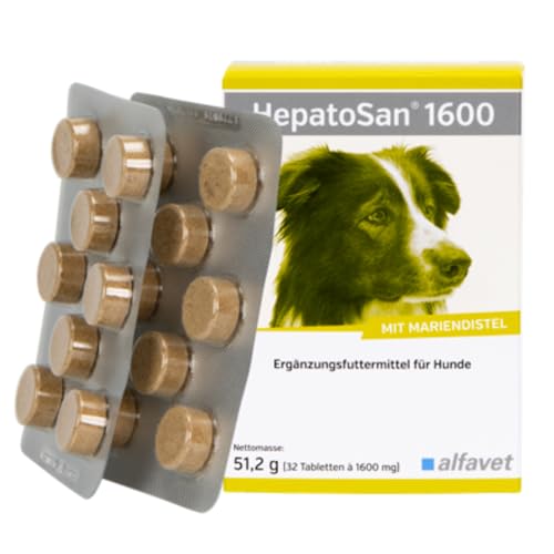 Alfavet HepatoSan 1600, unterstützt den Leberstoffwechsel, Nahrungsergänzung für Hunde, 32 Tabletten à 1600mg