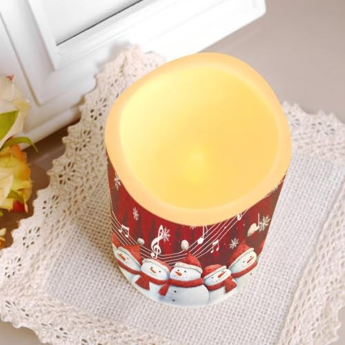 Image of Stained Glass Cardinal LED Flameless Candles Set of 4 | Flameless Candle Set with Timer, Battery Operated, Fake Candles for Living Room Table Centerpieces