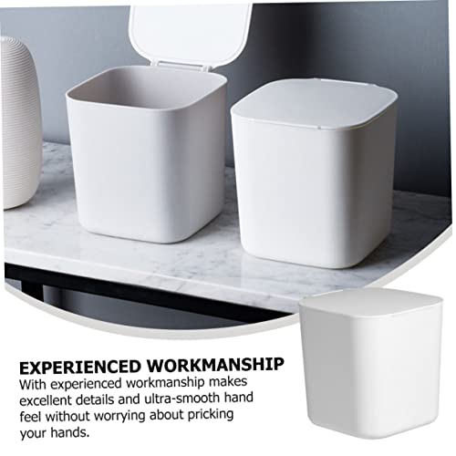 Image of 2 Pcs Desktop Trash Can Debris Storage Case with Lid Desktop Storage Case Mini Trash Can Lovely Small Container Debris Bin with Lid Lovely Trash Bin