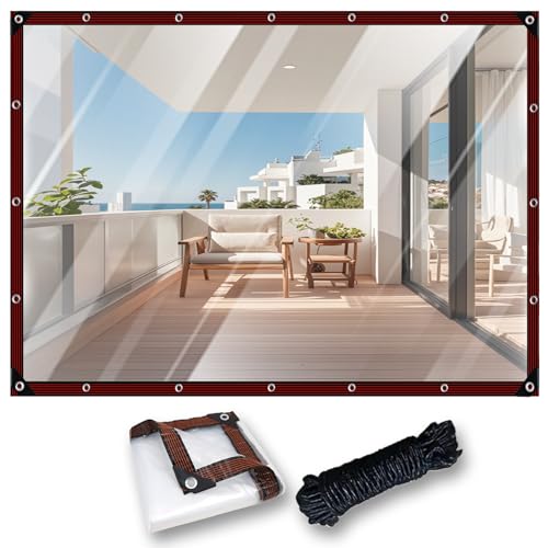 Lona impermeable transparente 375x375 cm de PVC reforzado para exterior 2