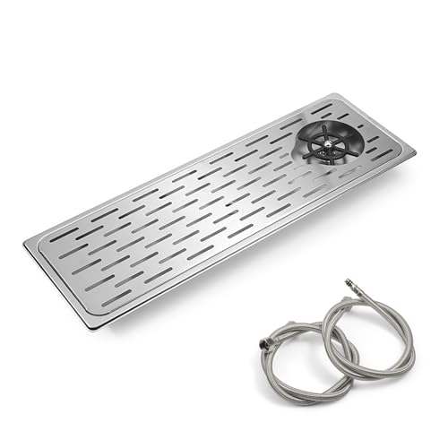 Stainless Steel Pitcher Rinser and Cup Washer Sink with Automatic Flushing, Drainage and Drip Tray for Bar Cleaning