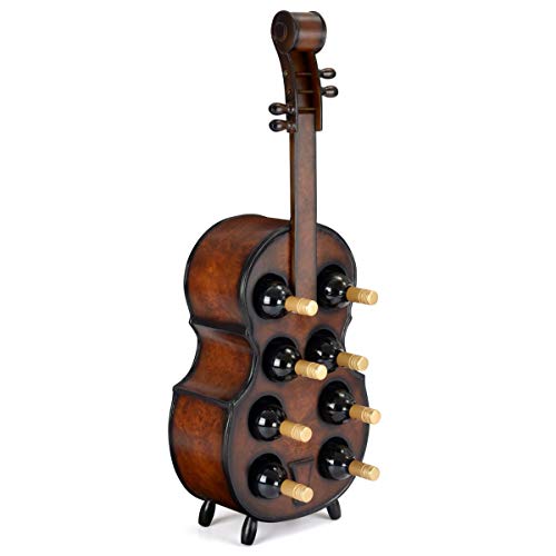 Free Standing Violin Cello, Oak Effect wine bottle holder
