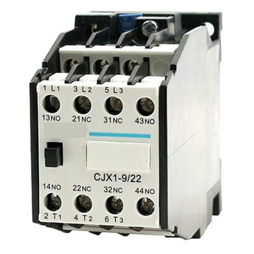 Contactor de CA CJX1-9/22 con bobina trifásica de 220V y contactos auxiliares 2NO+2NC