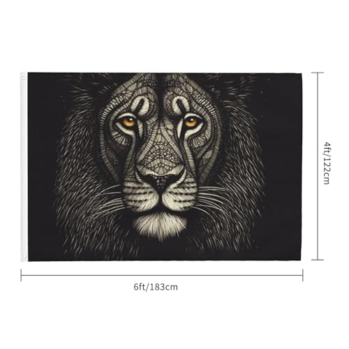 Drapeau lion double face indéchirable 1,2 x 1,8 m pour résister aux intempéries