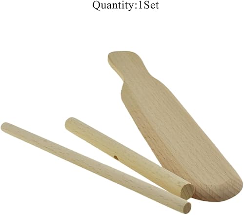 Miniatura 7 de Acoeitl - Espátula de crepé de madera y esparcidor de crepé de 4.8 pulgadas y espátula de 9.6 pulgadas, construcción de madera de haya natural,