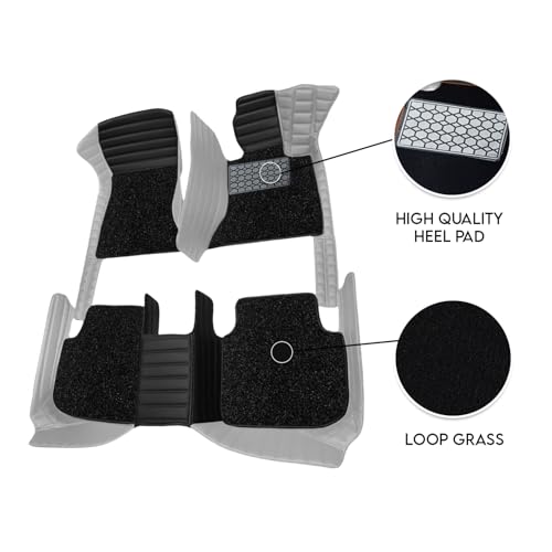 Image of Antiskid Combination 9D Car Mat Full Set for Vinfast VF 7 2026 | Luxury Leather Dual-Stitch Full Set 9D Car Floor Mat || 100% Waterproof & Washable||Color: Black XV-Greige