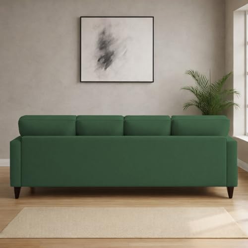 Image of Carlos RHS 4 Seater L Shape Sofa Set for Living Room & Home Office Furniture, Modern Durable Sectional Corner Sofa Couch, Premium Fabric Comfortable Seating with Strong Frame (Green)