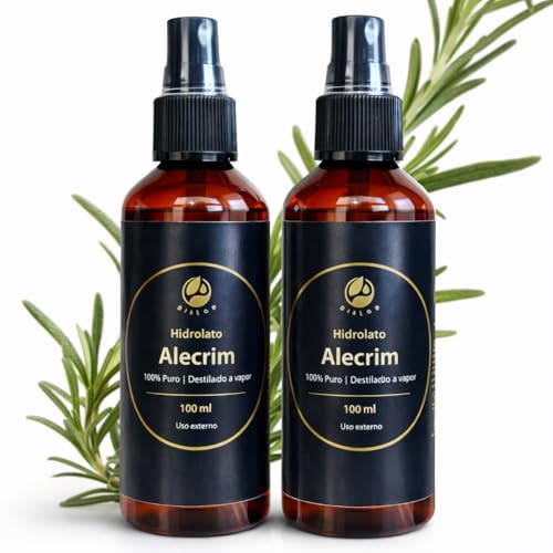 BISLOP Hidrolato de Romero 100% Puro Biológico - Agua de Romero para el Cabello - Estimulante Natural Crecimiento Capilar - Agua Floral - Romero para el Cabello - 2 x 100ml