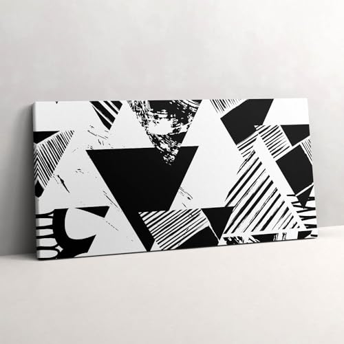 Image sur toile 140x70cm de triangles pour décorer un grand mur de salon moderne