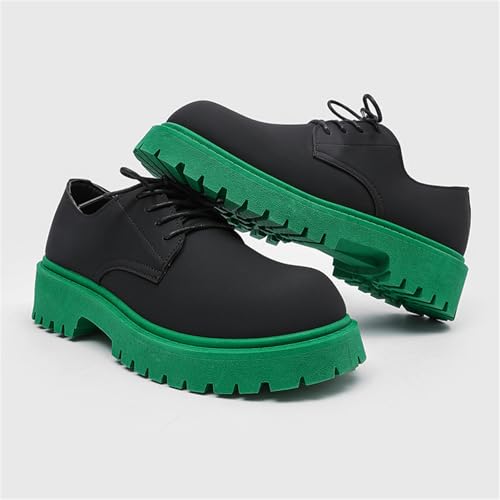 Men's Leather Platform Lace Up Dress Oxford Shoes Classic Round Toe Non Slip Formal Derby Shoes for Wedding Party Business Office Work4