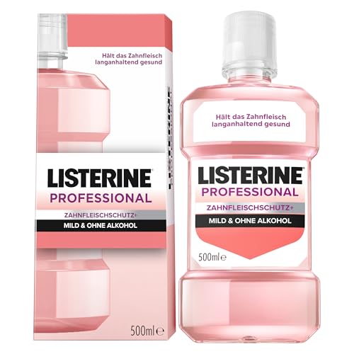 LISTERINE Professional Zahnfleischschutz+ antibakterielle Mundspülung bietet in nur 1 Woche effektiven Zahnfleischschutz im Vergleich zu Zähneputzen allein milde Mundspülung ohne Alkohol 500 ml