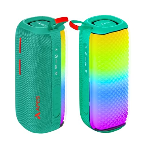 Image of APES Lightwave Bluetooth Speaker, 8Hrs Playtime, TWS Couplet Feature, Dynamic RGB LED's (Green)