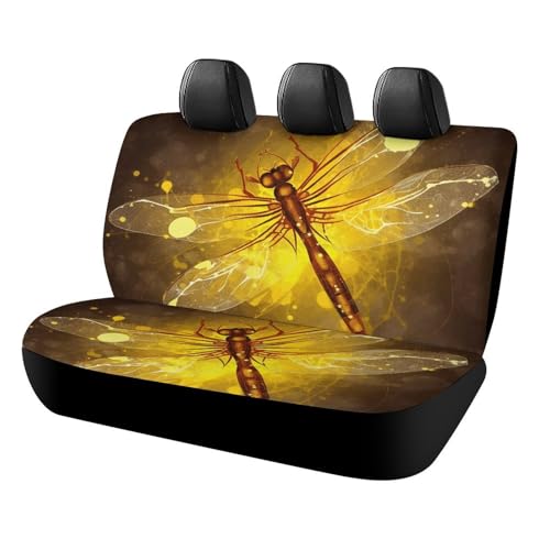 Housse de siège de voiture imperméable libellule jaune universelle