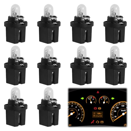 Kuugeo Ampoule Tableau de Bord,10 PCS DC 12V 2W T5 Ampoule Tableau de Bord Jaune Clair, Ampoule LED Voiture,Ampoules LED T5 pour Tableau de Bord, Éclairage Intérieur Automobile Pratique et Durable