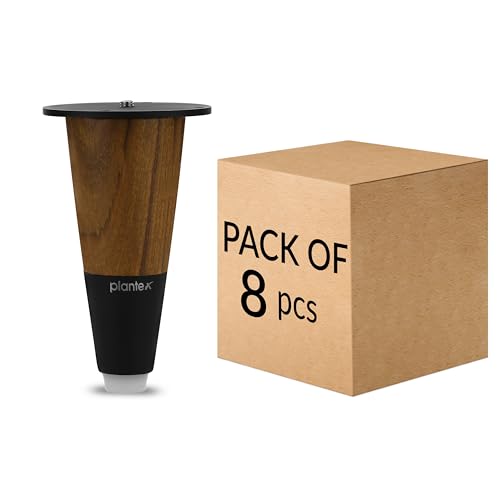 Image of Plantex 4 Inch Sofa Legs for Bed Furniture /Sofa Legs for Table /Sofa Support Legs with Rubber Grip (Black, 8 Pcs)