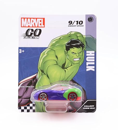Image of Marvel Go Collection | Knight Speed | Hulk | 1:64 Diecast Toy Car | Ages 3 and Up | Collect Them All, Green
