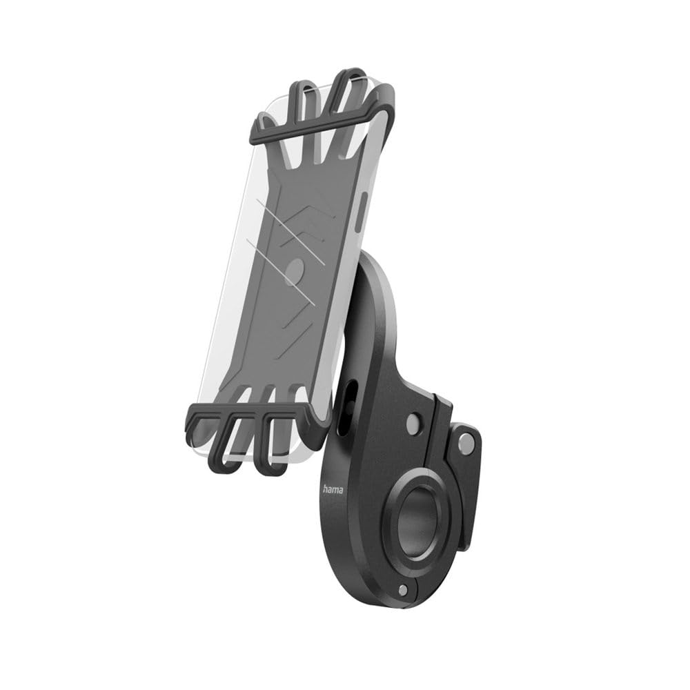 Hama Handyhalterung Fahrrad – universell, 360° drehbar, Lenkerklemme (schwarz)