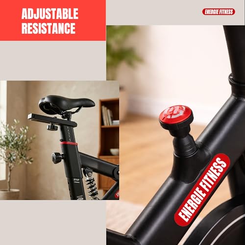 Image of Spin Bike Exercise, 20kg Flywheel | EHC-022 Home Use Indoor Cycling Bike for Cardio & Weight Loss | LCD Screen with Multi Tracking, Adjustable Seat & Handlebars | Quiet Belt Drive, 140kg Max User Capacity Exercise Cycle