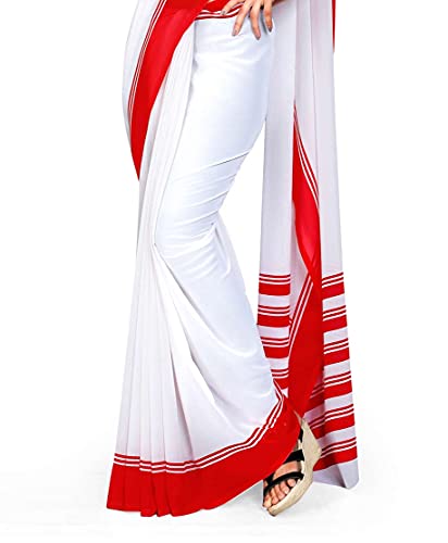 Image of Uniform Sarees Corp Women's Polyester, Cotton Saree With Blouse Piece