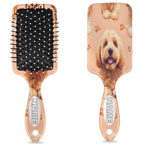 ckupinue Personalized Cute Golden Retriever Custom Hair Brushes for Women,
