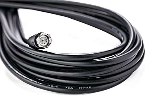 Viewtv Coaxial Cable Rg59 Coax Cable With Coax Coupler Female Type Connectors For Tv Antenna Audio Modem Satellite Receiver Black Coax Cable 25 Feet #TOP3