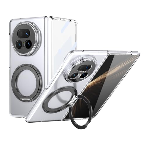 Tieeyivv Magnetische Hülle für Honor Magic V5 Case mit Verstellbarer Ständer Transparent PC Hard Handyhülle [Kamera Schutz] Stoßfest Kratzfest Magnetisch Handyhülle