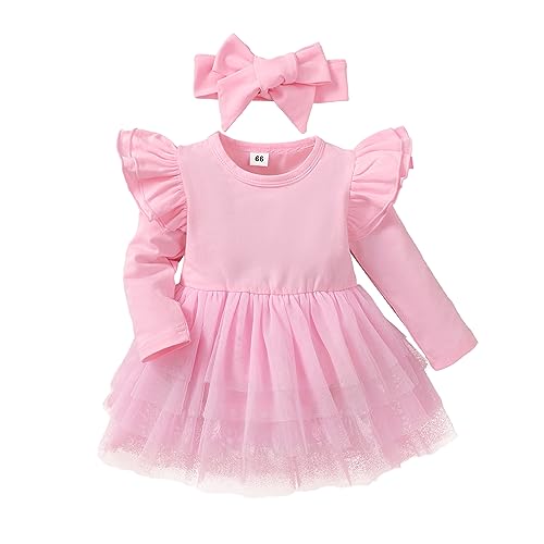 Baby Girl Ruffle Sleeve Tulle Dress Outfit