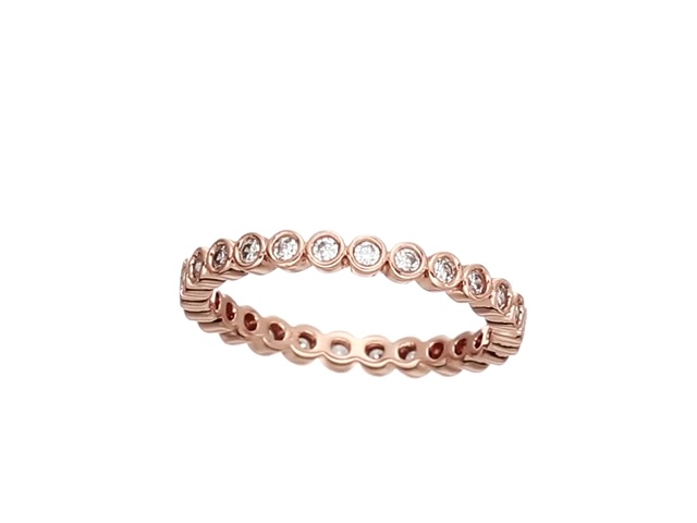 Gorjana Candice Rose Gold Shimmer Ring - Size 6, Cubic Zirconia Detail, Stackable Dainty Ring - View #3
