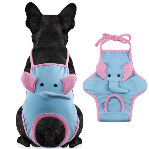 Dog Diaper Suspenders, Reusable Female Pet Period Diapers, Washable Sanitary Pantie Doggie Diapers for Male Dogs in Heat, Adjustable Puppy Underwear Escape Proof Dipaers for Corgi Bulldog (Small)