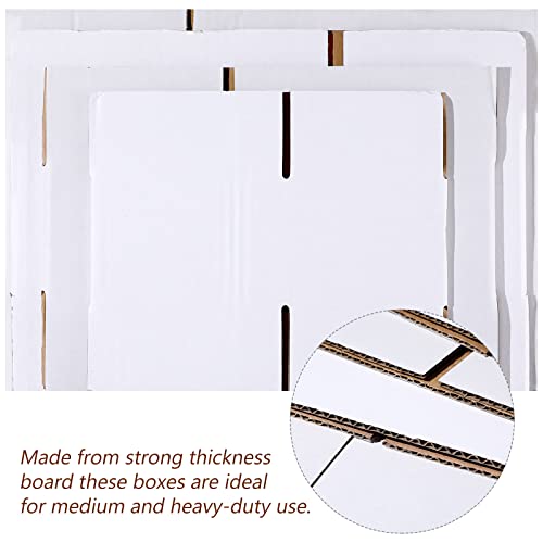 Image of Outus 32 Pack Corrugated Cardboard Boxes, Small, White | With Tape, For Moving Shipping Storage, Office Business Home Packaging, Corrugated Construction Protects Items During Transit