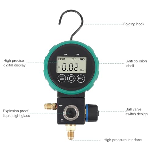 Manifold digital HVAC con control de válvula de bola y sensor de alta precisión para instalación y mantenimiento de sistemas de aire acondicionado miniatura 2