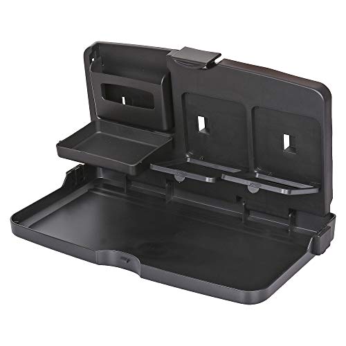 Image of Oshotto (FT-02) Car Backseat Food Travel Dining Meal & Snack Tray & Cup Holder for All Cars (Black) - 1 Piece