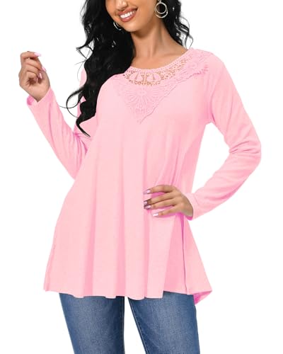 Afibi Shirts for Women Long Sleeve Casual Loose Fit Tunic Tops For Leggings2