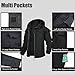 YKS JOOB Men's Outdoor Tactical Jacket Softshell Waterproof Lightweight Windbreaker Multi Pockets Hunting Hiking Jackets Black L