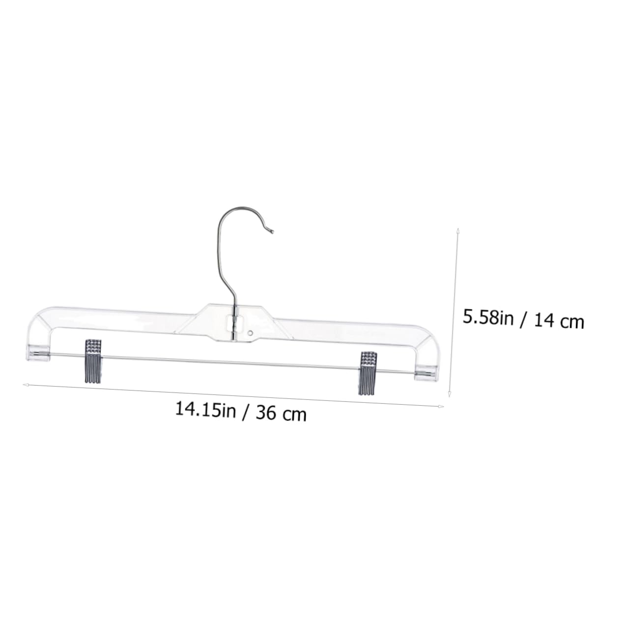 HOMOCONO 4pcs Telescopic Transparent Hanger Trousers Hanger Clothing Display Hanger Skirt Hangers with Clip Shirt Display Stand Wardrobe Coat Hanger Clothes Hangers for Pants Silver Plastic
